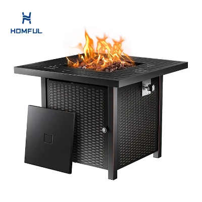 Outdoor Square Fire Pit Table 50,000 BTU Gas Fire Pit Propane Gas Fire Pit Table for Outside