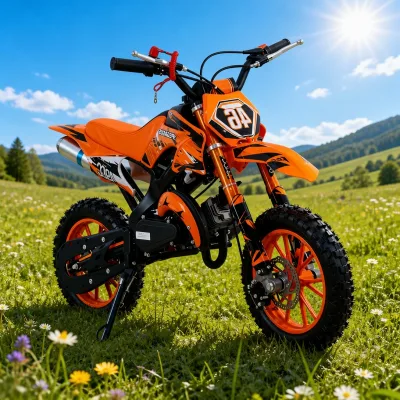 Factory Wholesale 49cc Two-Stroke Mini Dirt Bike, Pull-Start Gas-Powered Pocket Motorcycle for Kids, USA Stock