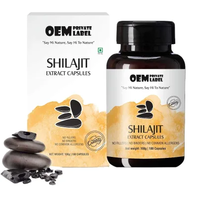 Wholesale High Quality Shilajit Extract Capsules Private Label Herbal Capsules Shilajit Capsules 1000mg Shilajit Tablet