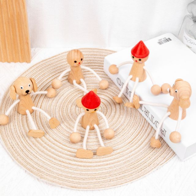 Office Furnishings Wooden Animal Figures Ornaments Toys to Stimulate Children's Imagination Decorations Solid Wood Toys