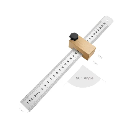 Combination square Marking Gauge Tool 300mm with Multi Angle Stop Ruler Beech Wood Caliper Woodworking Stainless Steel Ruler