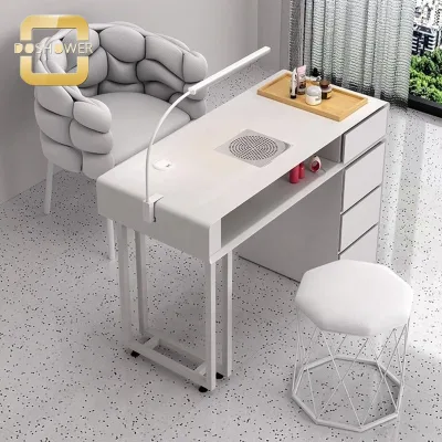 Manicure Table Powder Cabinet of Nail Table Single Double Triple 4 Drawers for Triple Marble Tabletop Manicure Table Supplier