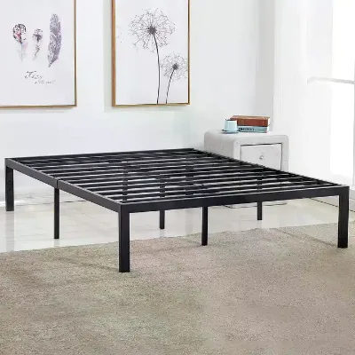 Black Twin Iron Double Metal Platform Bed Frames Queen King Size Designs for Hotel