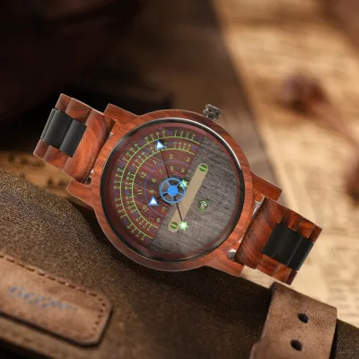 High-End Watch for Men Wood Luxury Quartz Wristwatches Male Clock Wooden Watch DIY Customize Name/Logo