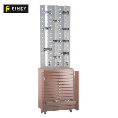 High Quality Free 3d Floor Metal Eyes Glasses Display Stand Rack With Wheels