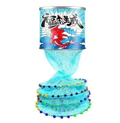China Hot Selling Live Shrimp Carp Fishing Tool Cheap Folding Glued Fish Trap with Mesh Dip Nets Basket for Shrimp Carp Fishing