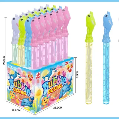 2024 Factory Direct Wholesale 37.5cm Cartoon Animal Bubble Stick Children Beach Toys Bubble Liquid for Children
