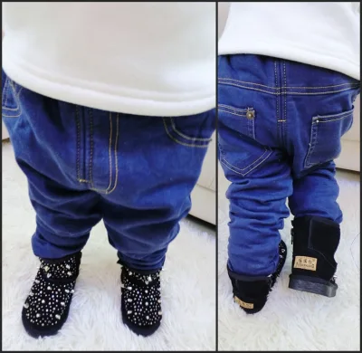 Winter Casual Loose Trend Fashion Style Cheap Kids Flap Pocket Jeans