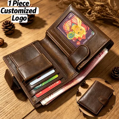 High Quality Genuine Leather Long Wallet Hand-Creased Leather Japanese-Style Card Bag Wallet Billeteras Para Hombre