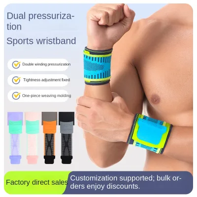 Adult Outdoor Sports Wrist Brace Tennis Basketball Cycling Dual-Pressure Wrist Support Weightlifting Fitness Provides Secure