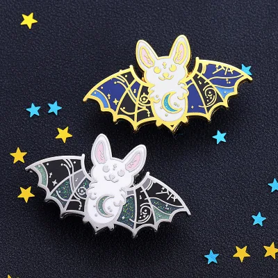 Creative Halloween Badge New European & American Style Funny Enamel Pin UV Printed Made of Metal Cartoon Cute Bat Brooch