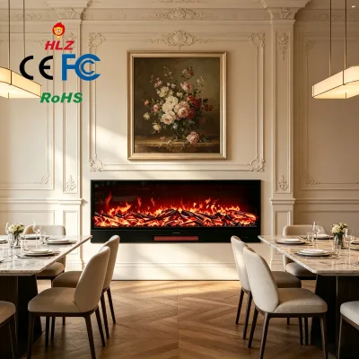50inch OEM/ODM Furniture Heater Media Fireplace Built in Electric Fireplace Linear Wall Mounted Insert Holographic Fire Place