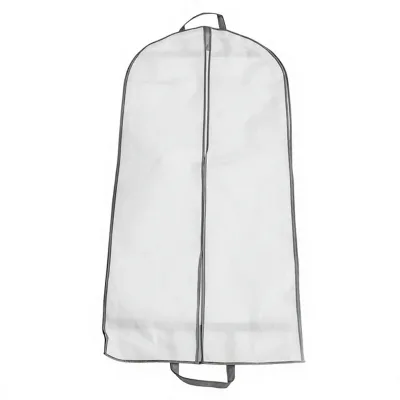 White Dress Garment Bags for Gowns Foldable Travel and Clothes Storage Garment Bag Sturdy Handle Waterproof Nonwoven Suit Bag