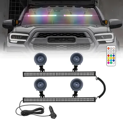 12V 24V Emergency Dash Deck Split Mount Strobe Light Warning Hazard Safety Front Rear Interior Windshield Light with Suction Cup