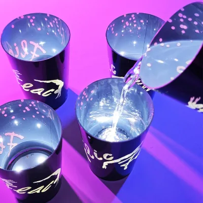 Customized LED Light Cup Thermal Transfer Printing Glowing  Cup Flashing Features Party Decorations Beer Drink Display