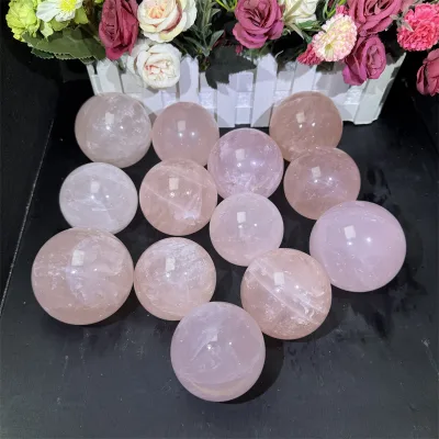 Hot Selling Crystal Crafts Natural Rose Quartz Sphere Healing Stone Gifts for Ornament