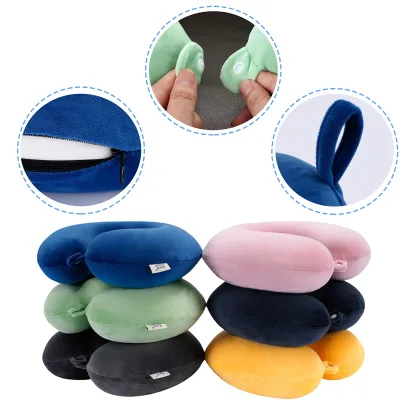 Hot Selling Fashion Portable U Shape Neck Pillow Soft Memory Foam Office Car Airplane Traveling Neck Pillows