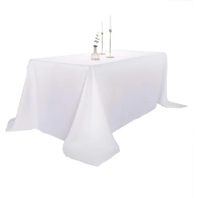 120 Round White Tablecloth for Wedding Banquet and Restaurant