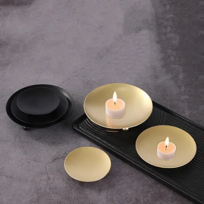 Metal Candle Aromatherapy Tray Candle Base Decoration Ornament Minimalist Candle Holder