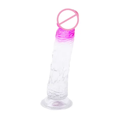 Classic Special Chroma Transparent Sucker Long Huge Safe Material Moderate Hardness TPR Dildo
