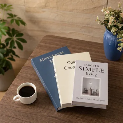 Bespoke Textured Faux Book Ornament Magnetic Secret Storage Decor Book for Interior Curator Display