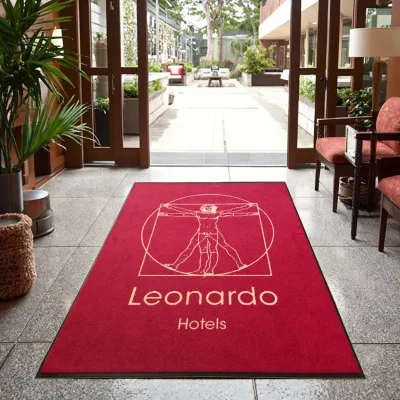 ALLEVI Custom Entrance Mat Indoor Commercial 7mm Thickness Nylon Rubber Red Floor Carpet Welcome Mat