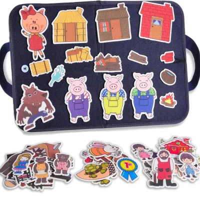Farm Busy Board Dress-up Learning Board Children's Cartoon Early Education Board Duck Puzzle Felt Story Board Wholesale