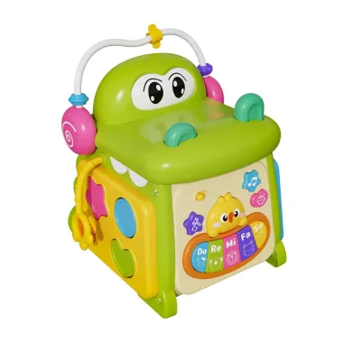 Montessori Educational Activity Cube Baby Multifunctional Crocodile Polyhedron Seven Sided Drum Storage Story Can Storage High