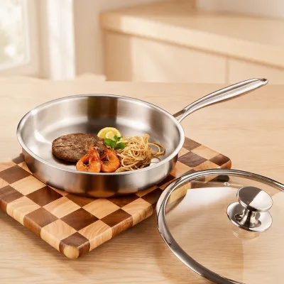 Custom Logo Stainless Steel Pancake Frying Pan Honeycomb Texture Low-Oil Nonstick Skillet for Wholesalers and Retailers