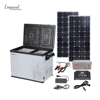 45L Solar Power Portable Compressor Outdoor Camping Refrigerator for Car 12V Fridge Freezer