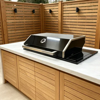 Luxurious Modern Premium Outdoor Kitchen Stainless Steel 4 Burner LP Gas Grill Electronic Ignition Drop-In Style Desktop Stove