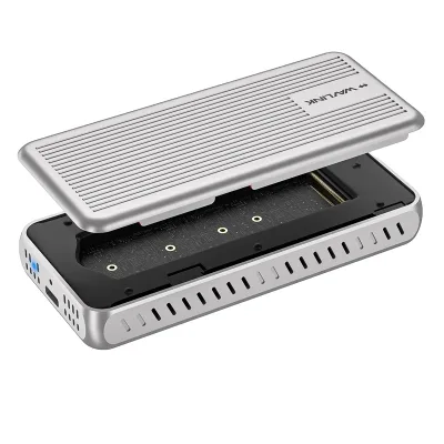 WAVLINK 40Gbps PCIe NVMe SSD Enclosure USB4 External Compatible 2230/2242/2260/2280 B+M/M-Key Tool-Free Quad DDR4 HDD AU