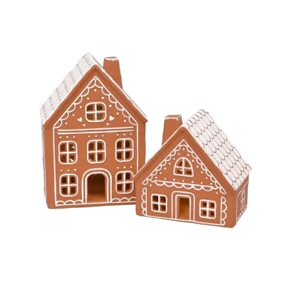 Ceramic Iced Gingerbread Village Houses Holder