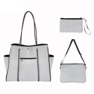 Isolation Design Neoprene Beach Shoulder Bag Waterproof Durable Lightweight Tote for Swim Travel Outdoor Activities