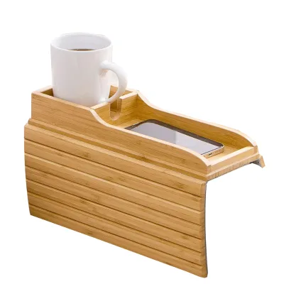 Natural Bamboo Sofa Cup Holder Armrest Tray Couch Cup Holder Anti Falling Couch Drink Holder Portable Couch Arm Tray Table