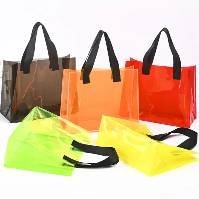 Customized Logo & Color Reusable Non-Woven Tote Bags with Letter Pattern Clear & Candy Color Options for Promotional Gifts
