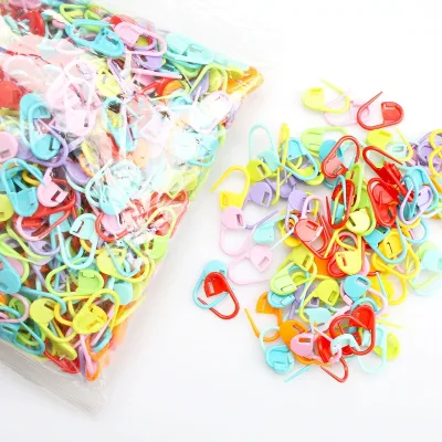 Colorful Plastic Safety Pin Handmade Knitting Mark Tool Garment Accessory Locking Stitch Markers Crochet Latch Clip Plastic Pin