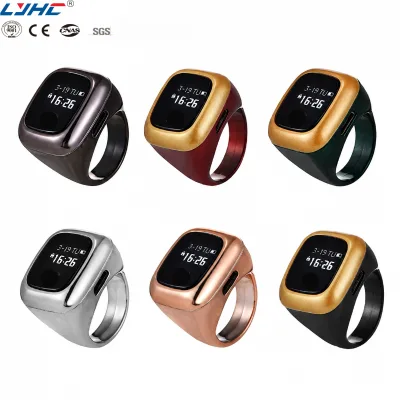 Smart Zikr Ring with OLED Display - Tasbih Counter for Muslim Prayer - Intelligent Vibration Reminder & App Sync