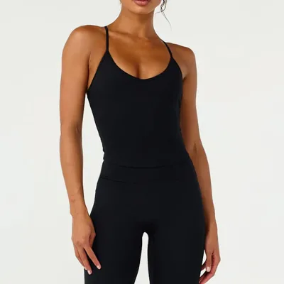 Women Summer Polyamide Yoga Tank Top Thin Strap Racerback Tight Fitting Activewear Top for Pilates Gym Fitness Training