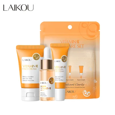 High Quality Skin Care Travel 3pcs Set Vc Brightening Natural Face Skincare Mini Moisturizing Vitamin C Skin Care Set