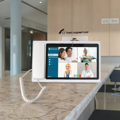 Home Office Hotel Bank Hospital Room Restaurant Cordless Terminal Landline 10.1 Inch Screen PSTN Wired Android Desktop Telephone