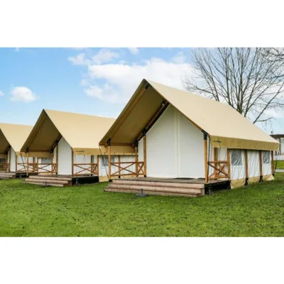 Outdoor Luxury Safari Tent Canvas/PVC/Oxford Fabric 5*7m Size for 2 Persons in Glamping Resorts & Eco Hotels Two Bedrooms