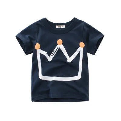 Cheap Wholesale Shanghai Short Sleeve Children Kids Boys Logo Black And White Casual Cartoon T-shirts