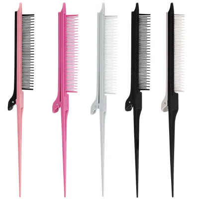 Salon Hairdresser Multifunctional Highlight Teasing Clip Comb Parting Hair Straightener Splint Foldable Rat Tail Hair Comb