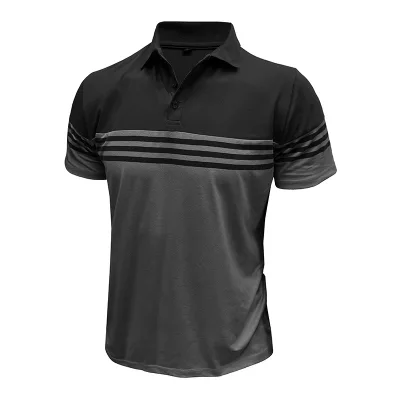Men's Slim Fit T-Shirt Breathable Anti-Pilling Polyester Knitted Henley Drop-Cut T Shirt