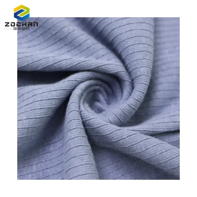 Hot Selling 55% Linen 45% Cotton Droneedle Rib Anti-Pull Anti-Odor Knitted Fabric for Summer Dancewear