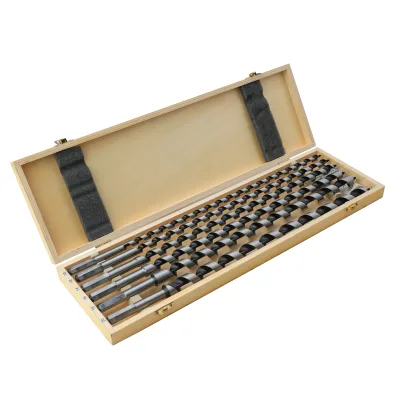 8PCS Factory Prices Wholesale Carbon Steel Auger Bits Wood Working 300mm Long Auger Drill Bit Set