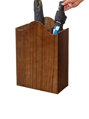 Retro Baked Enamel Finish Woodcraft Technique Umbrella Stand Floor-Standing Storage Rack Multi-Functional Wooden Umbrella