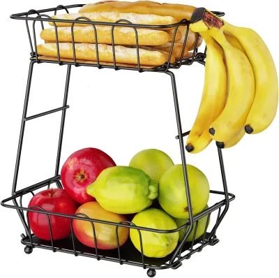 Round Double Layer Detachable Fruit Basket