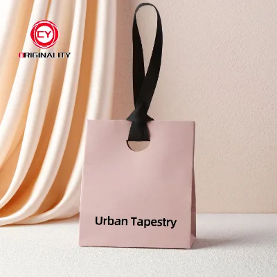 Custom Kraft Logo Stock White Paper Carry Bags With Your Own Logo